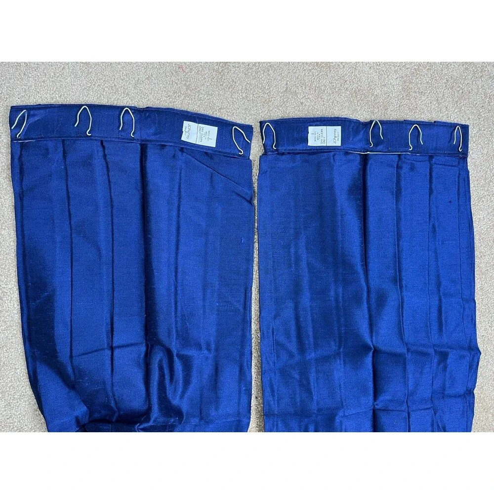 NOS 3 Set JCPenney Supreme 3pc Swag & Cascade Retro Set Blue 50” Window USA Made